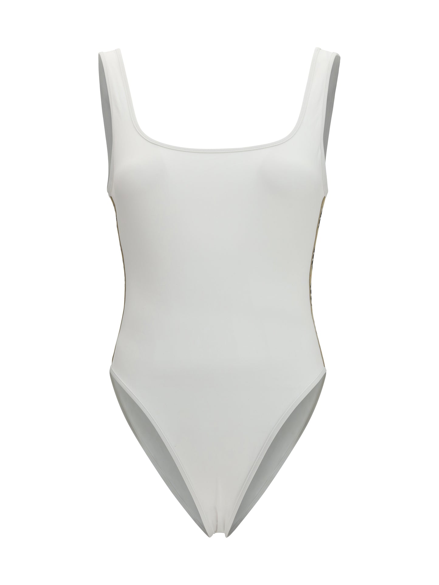 Burberry Women One-Piece Swimsuit With Check Trim BURBERRY
