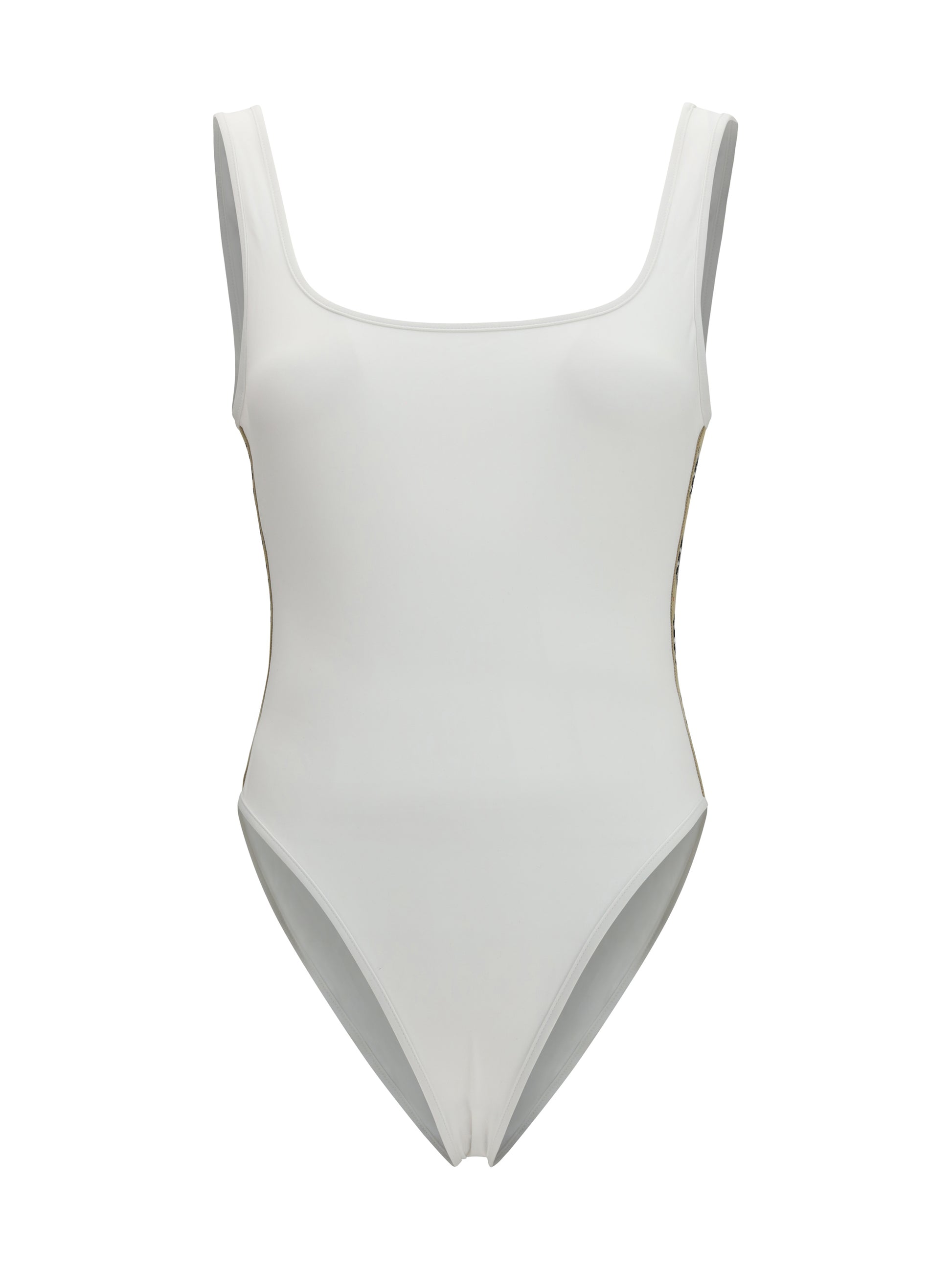 Burberry Women One-Piece Swimsuit With Check Trim BURBERRY