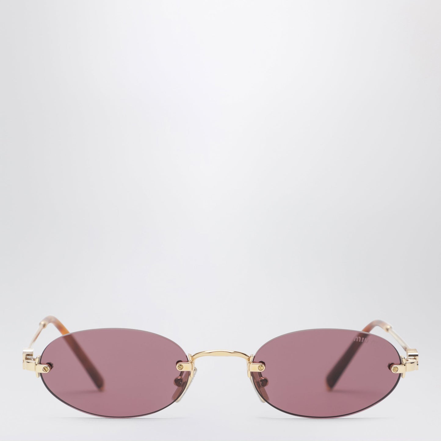 Miu Miu Miu Miu Logo Sunglasses In Gold/Yellow Women MIU MIU