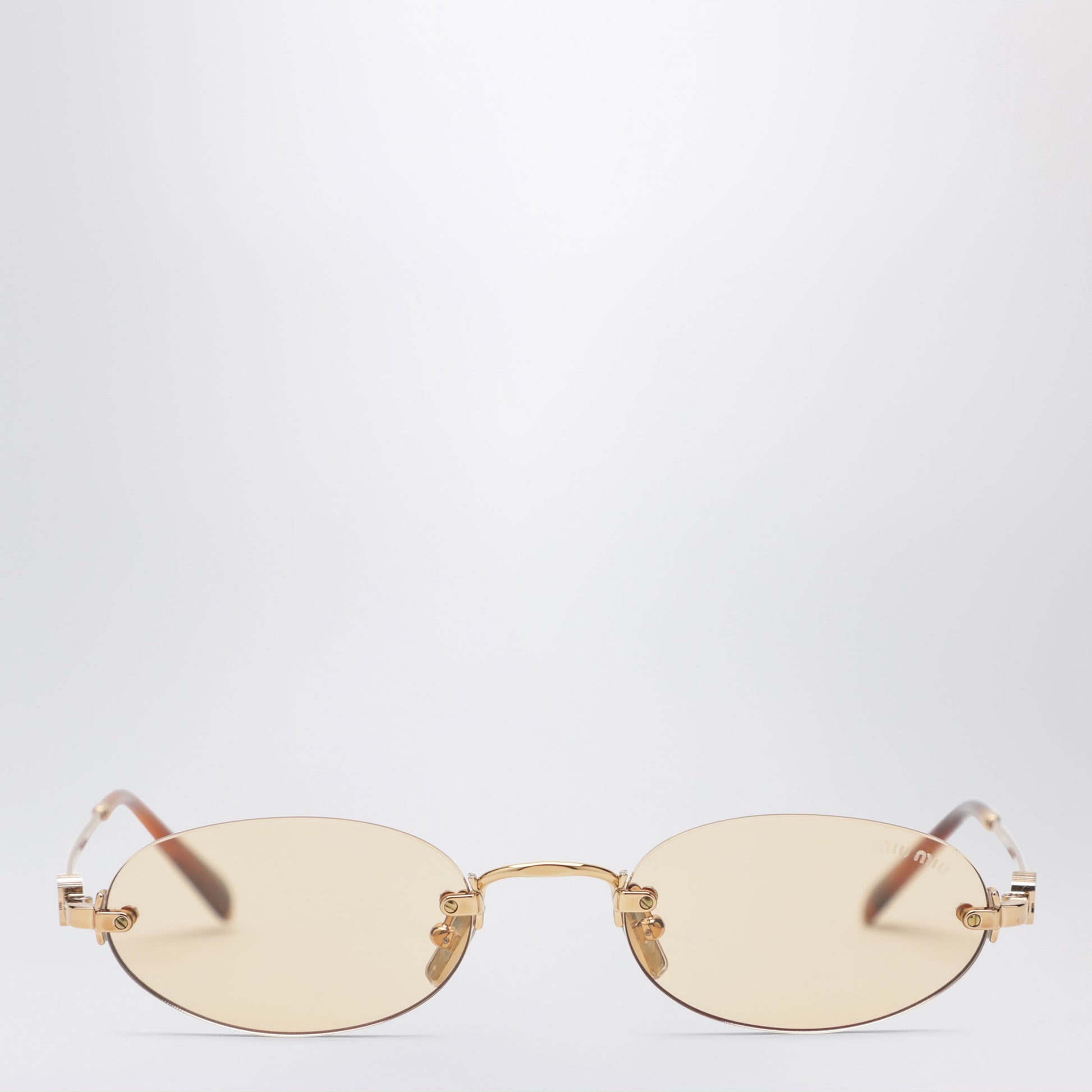 Miu Miu Miu Miu Logo Sunglasses In Gold/Pink Women MIU MIU