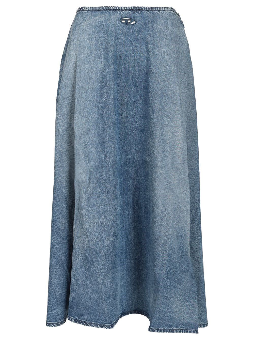 Diesel Women Wide Skirt In Flowing Denim DIESEL