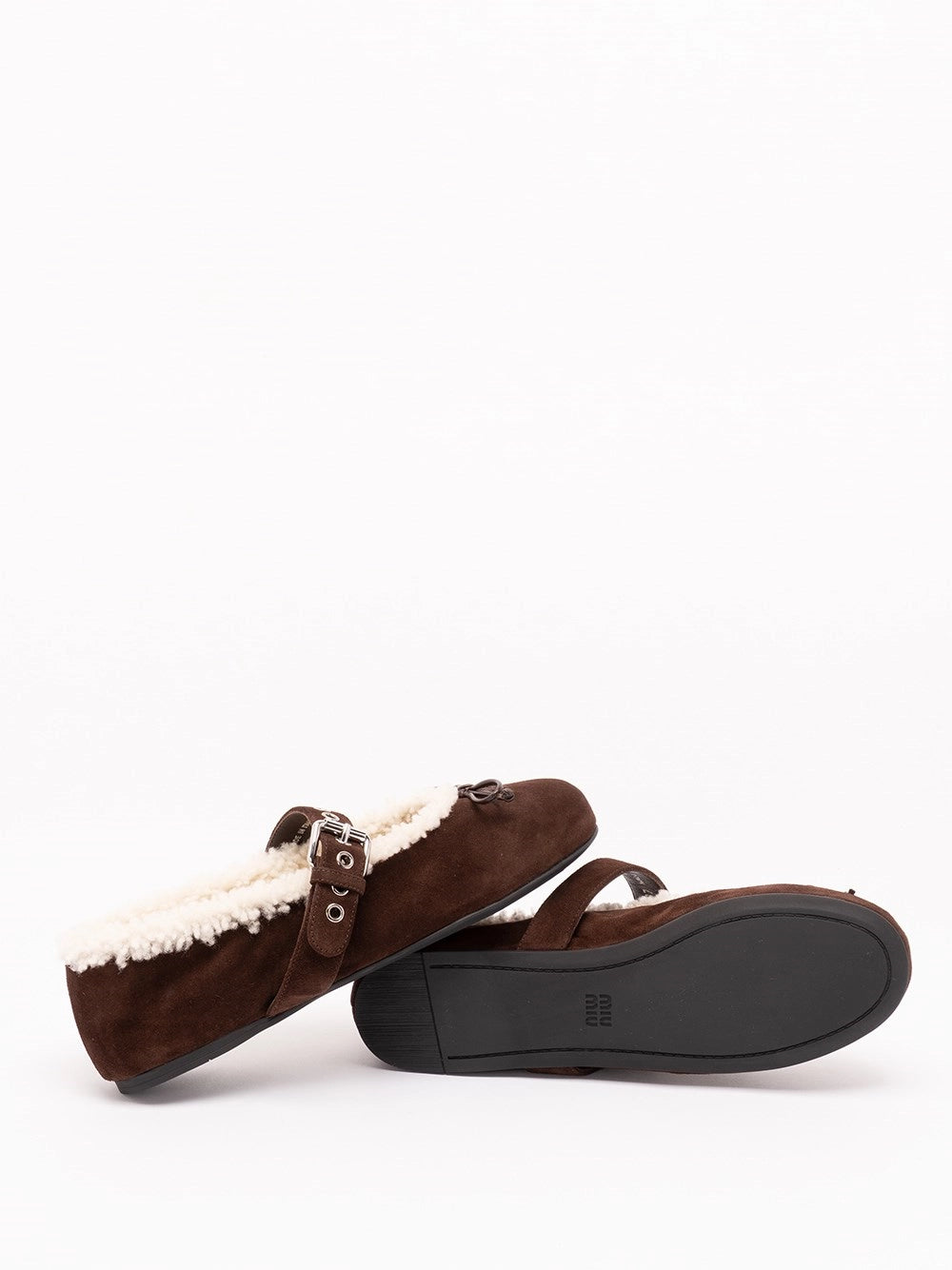 Miu Miu Women Suede And Shearling Ballerinas MIU MIU