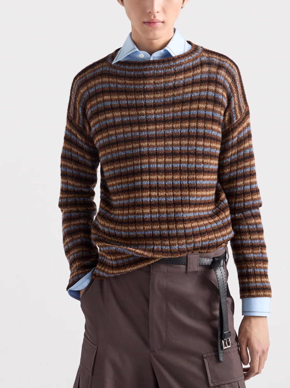 Prada Men Shetland Wool Boat Neck Sweater PRADA