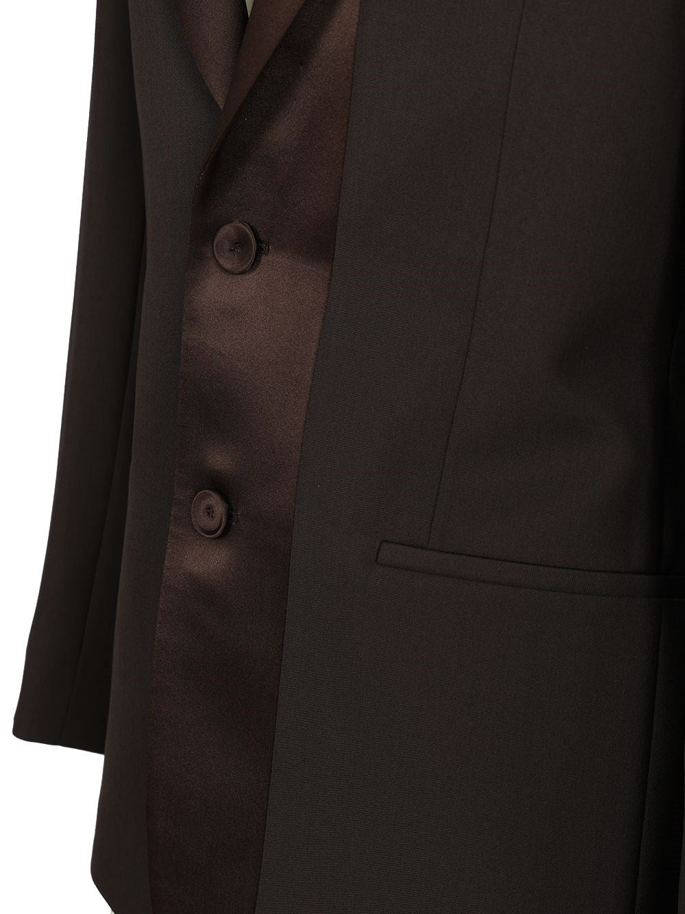 Fendi Men Brown Wool Crepe Blazer FENDI