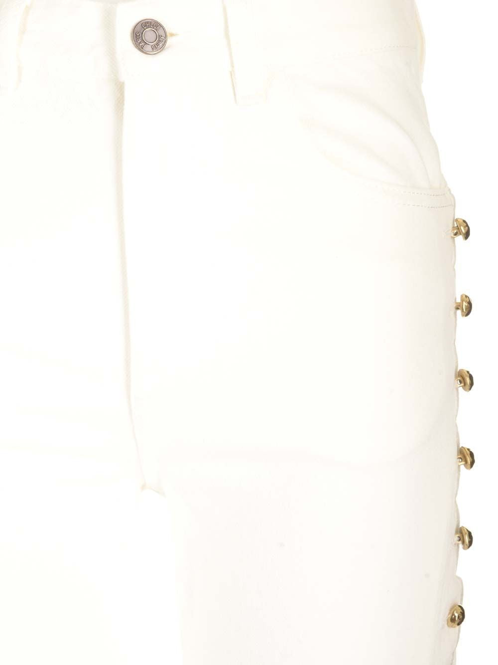 Chloe' Women Cropped Jeans With Embellished Profile CHLOE