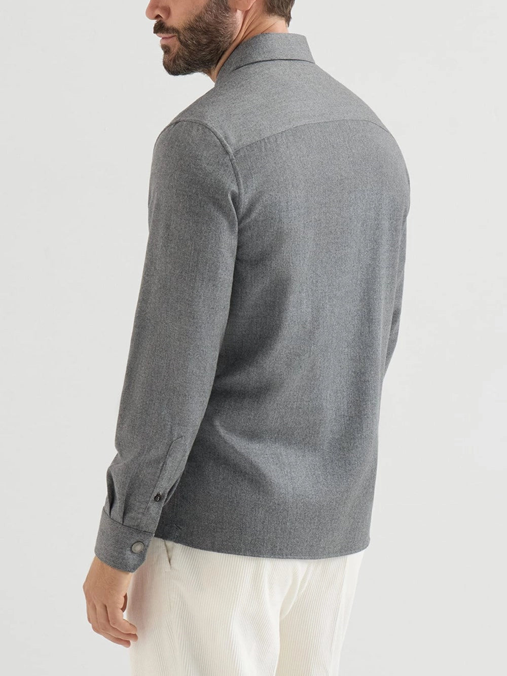 Brunello Cucinelli Men Virgin Wool Flannel Overshirt BRUNELLO CUCINELLI