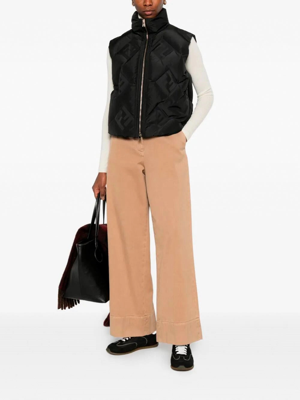 Fendi Women Puffy Jacquard Gilet FENDI