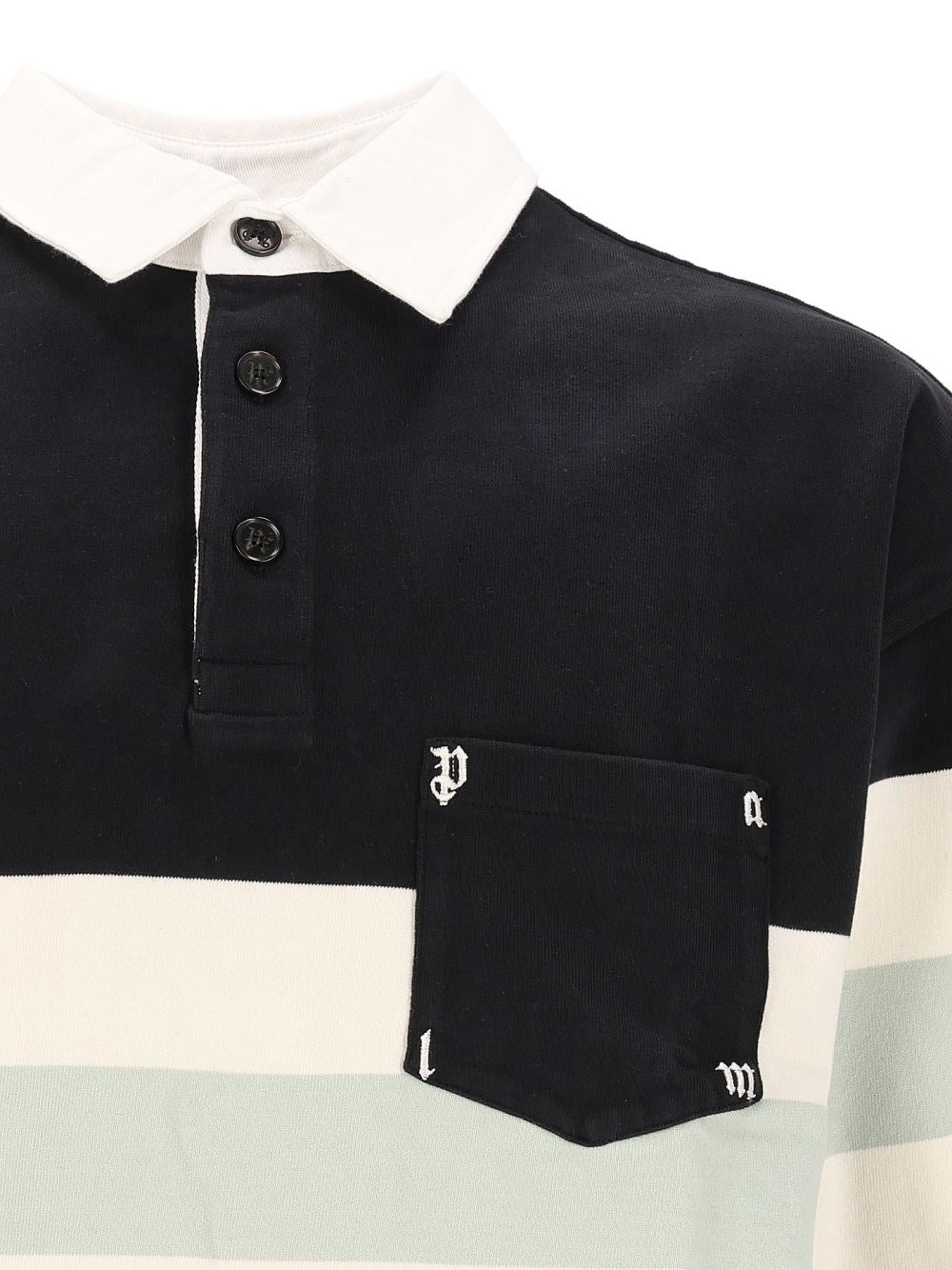 Palm Angels Men Striped Cotton Polo Shirt PALM ANGELS