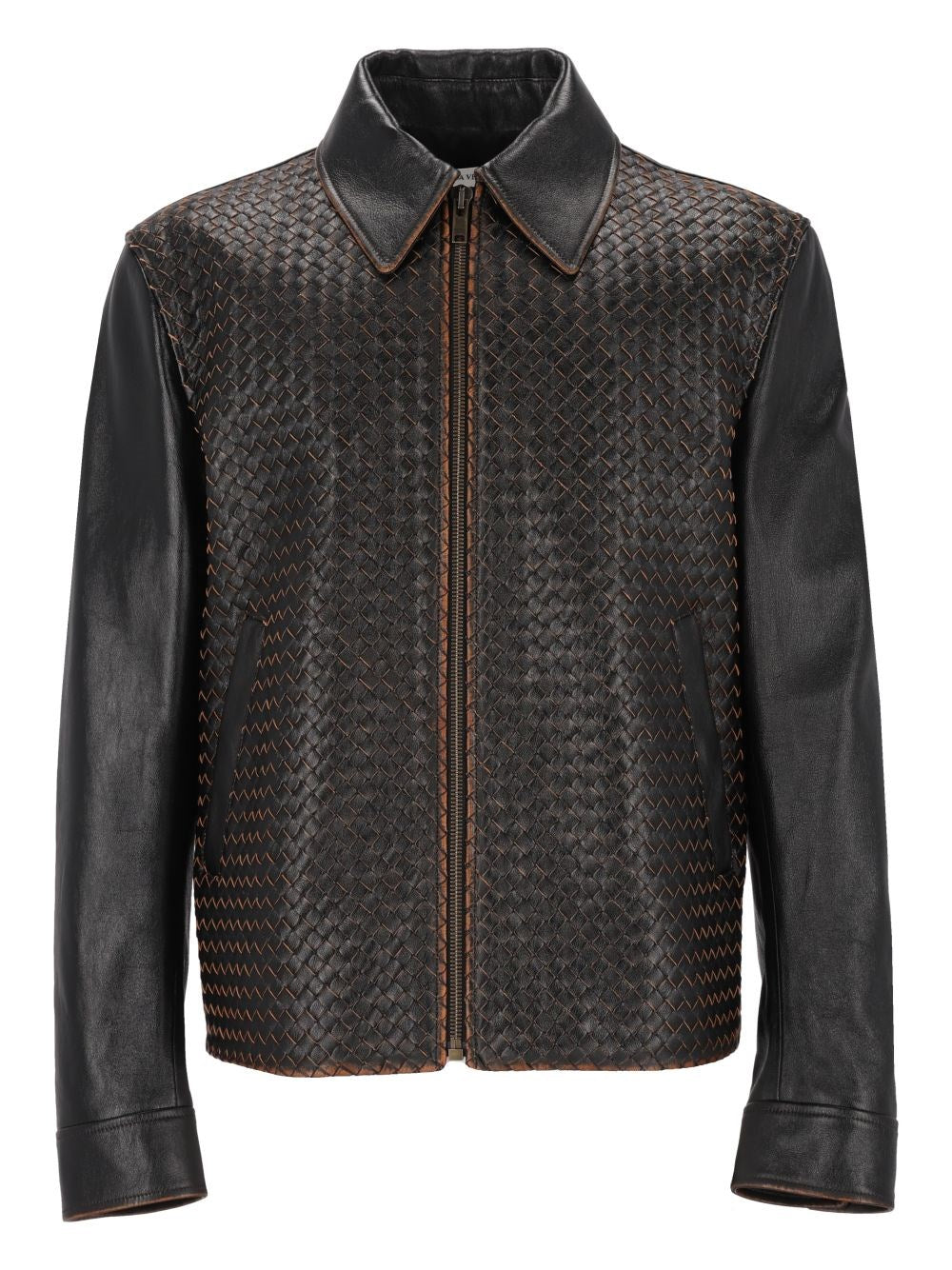 Bottega Veneta Men Intrecciato Leather Jacket BOTTEGA VENETA