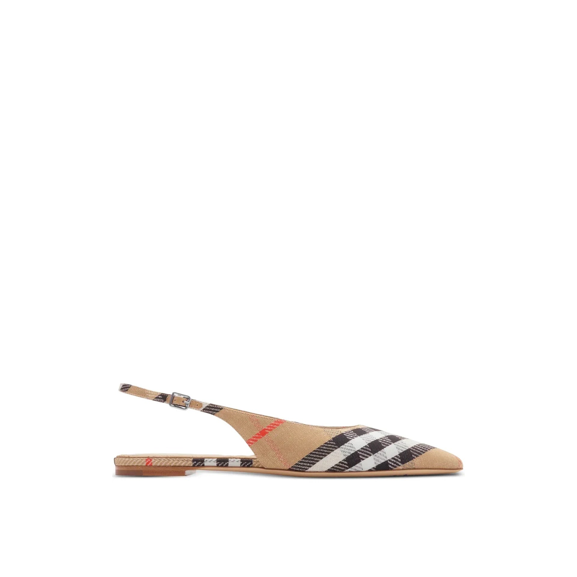 Burberry Check Birdie Slingback Ballerina Flats Women BURBERRY