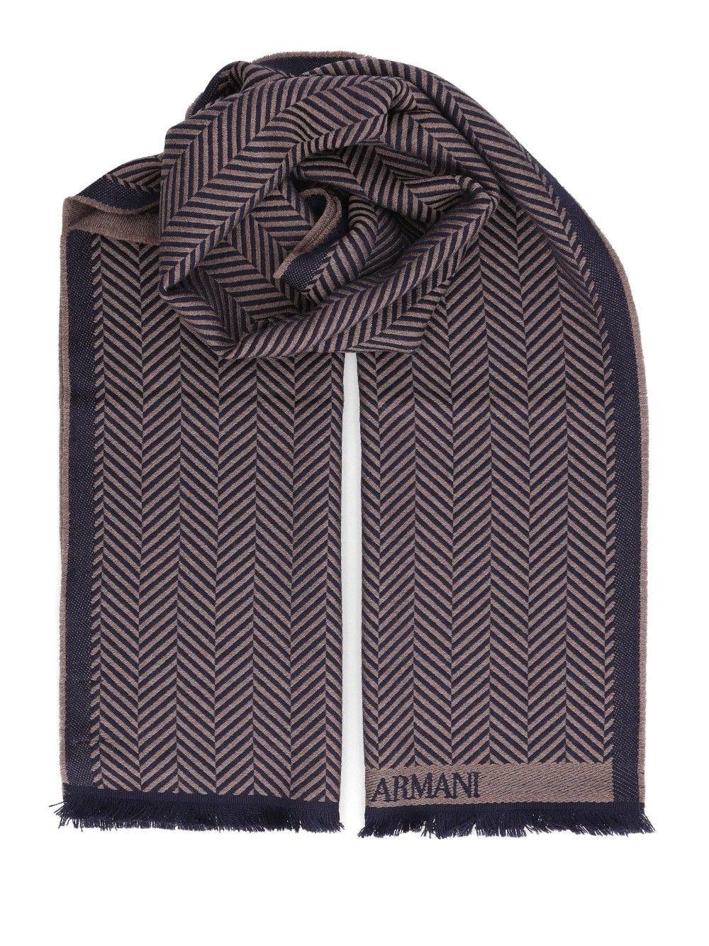 Giorgio Armani Men Wool Herringbone Scarf GIORGIO ARMANI