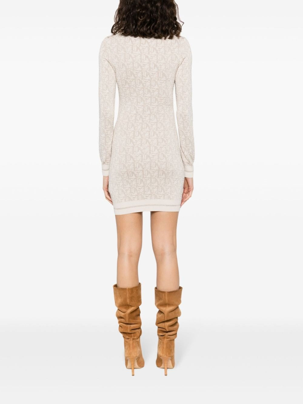 Palm Angels Women Lurex Knit Mini Dress With Monogram PALM ANGELS