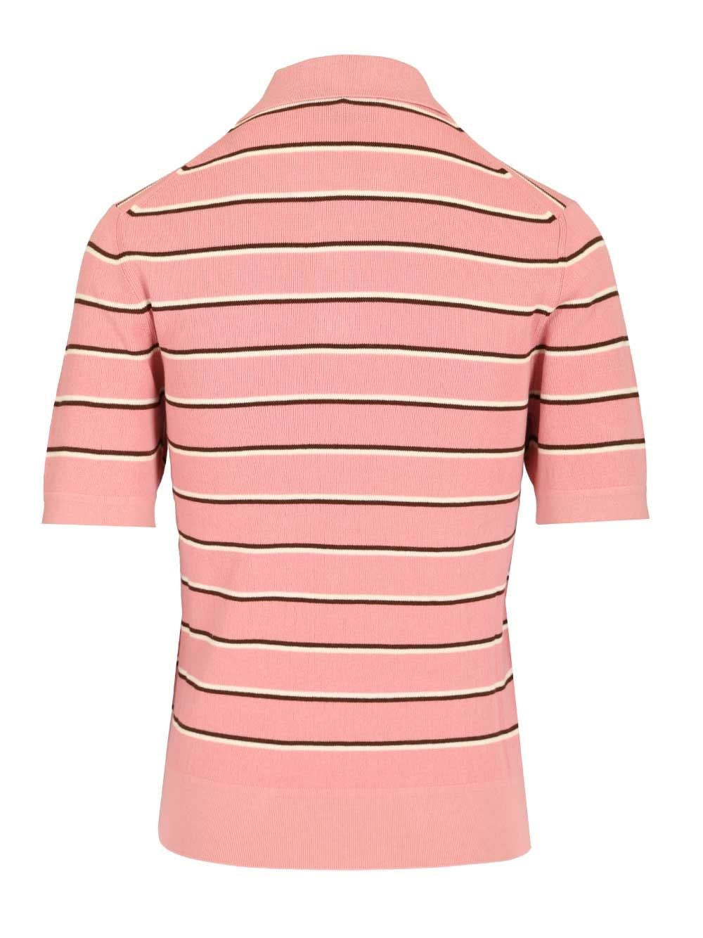 Miu Miu Women Striped Polo Shirt MIU MIU