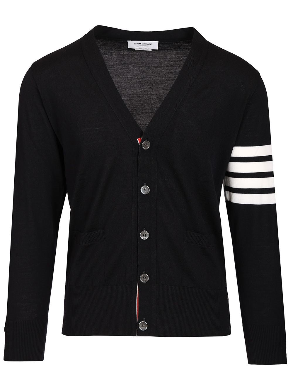 Thom Browne Men Classic 4-Barrelled Merino Wool Cardigan
