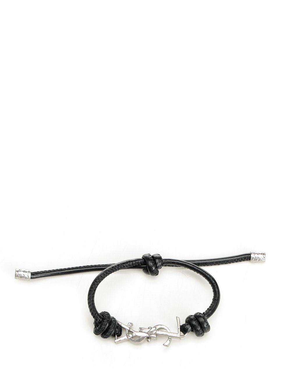 Saint Laurent Men Cassandre Leather Bracelet SAINT LAURENT