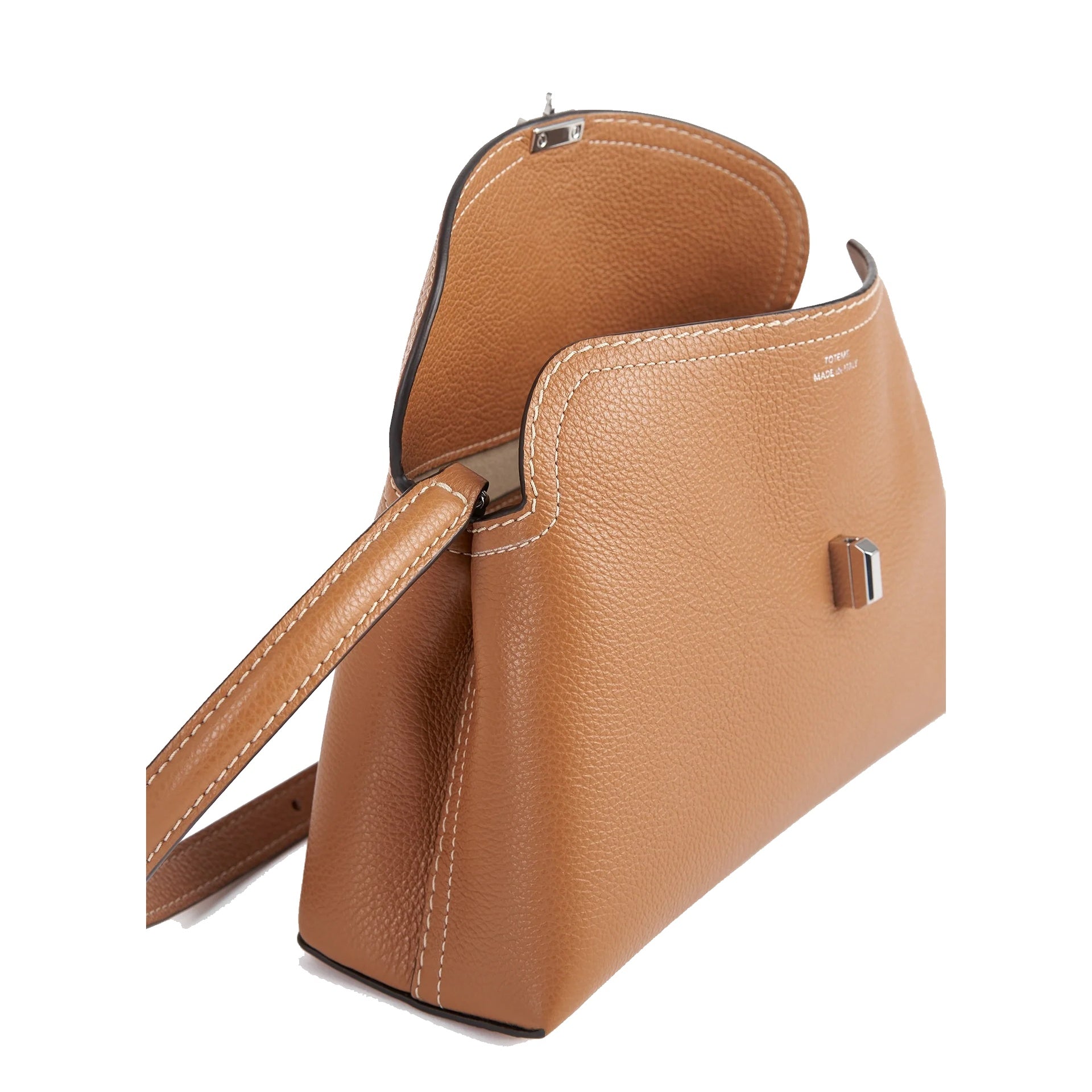 Toteme T-Lock Grained-Leather Clutch Bag Women TOTEME