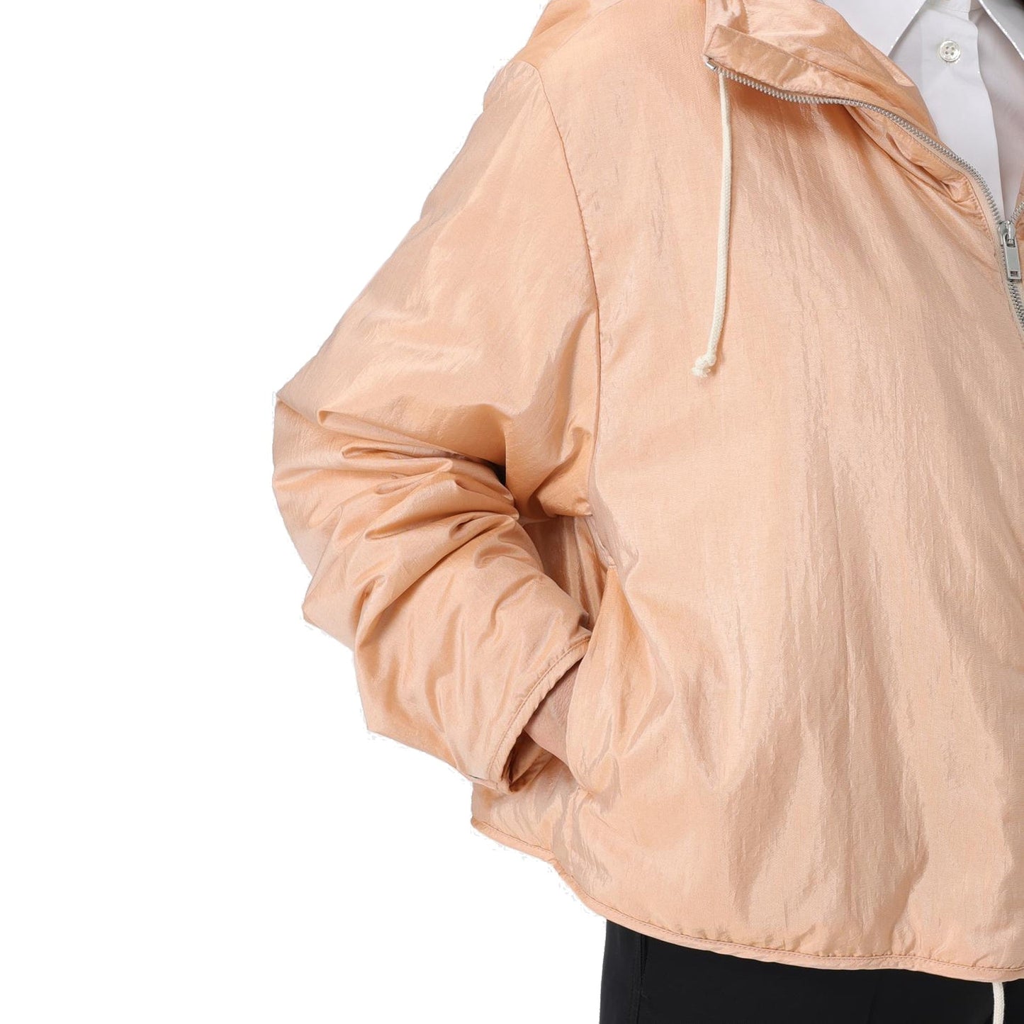Jil Sander Blend Silk Zip-Up Hooded Jacket Women JIL SANDER