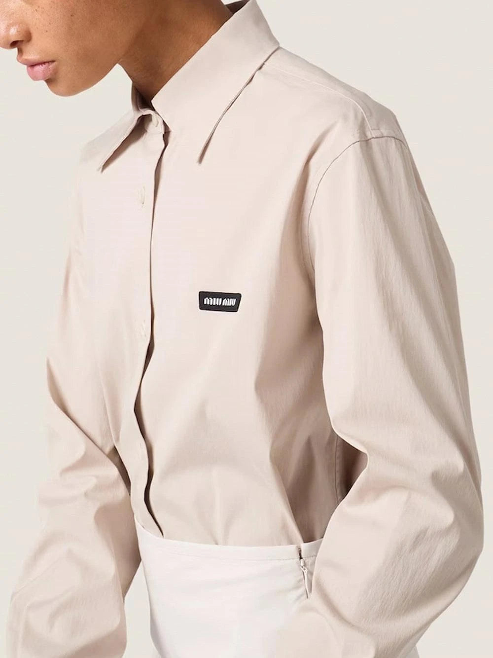 Miu Miu Women Popeline Stretch Shirt MIU MIU