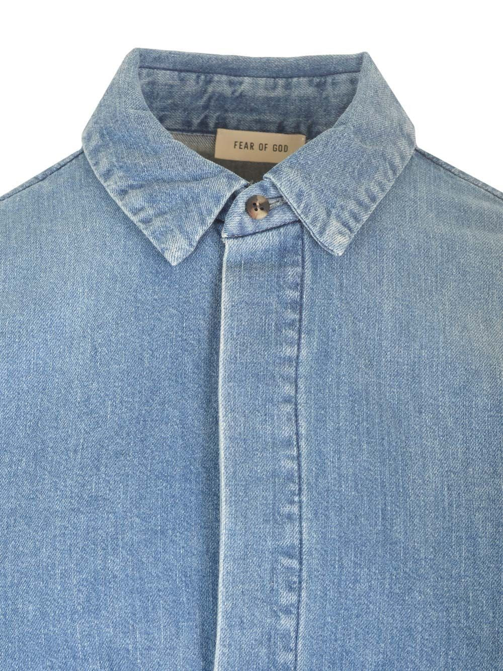 Fear Of God Men "Vented" Denim Shirt FEAR OF GOD