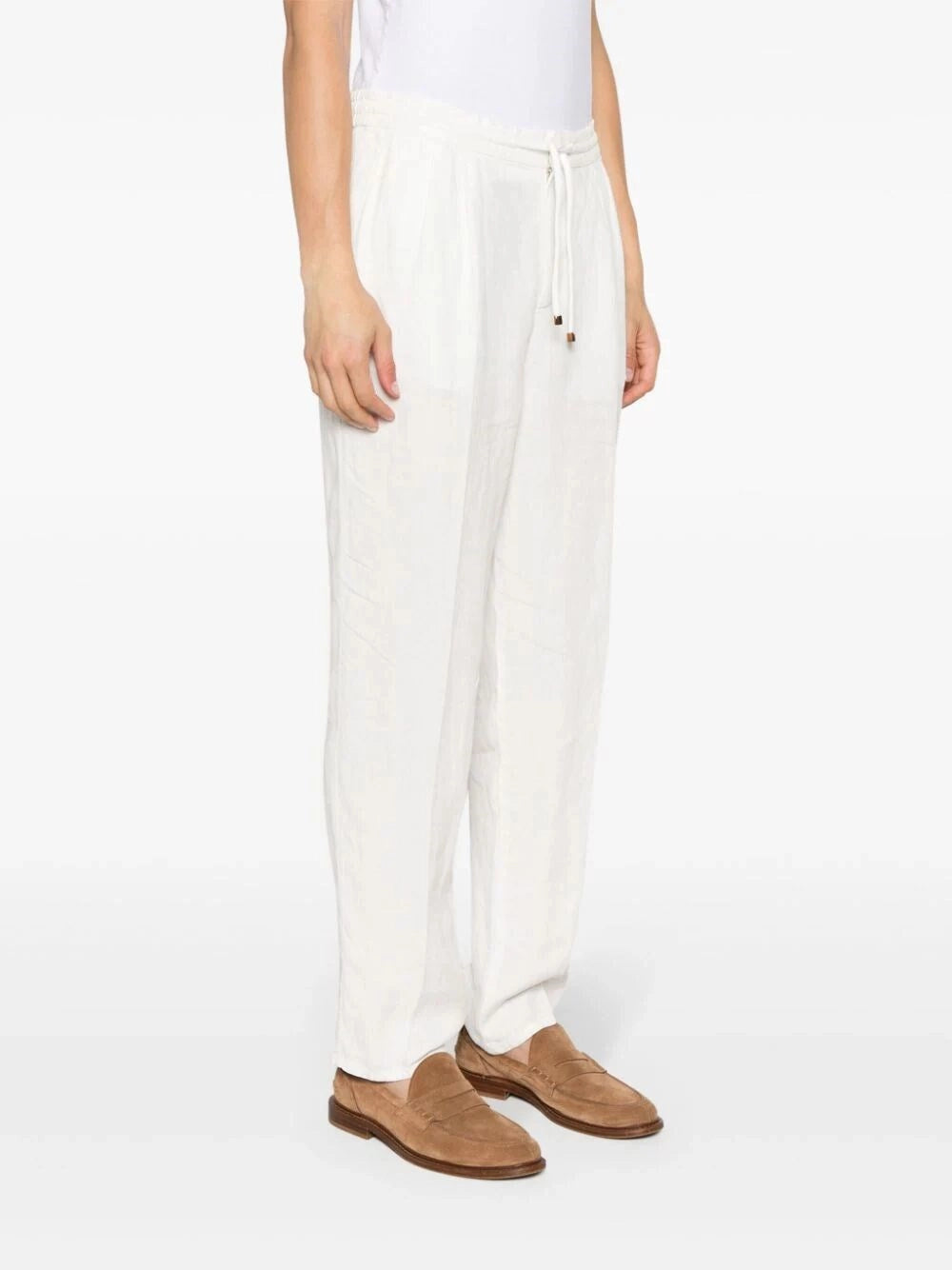 Brunello Cucinelli Men Garment-Dyed Pants With Drawstring And Double Pleats BRUNELLO CUCINELLI