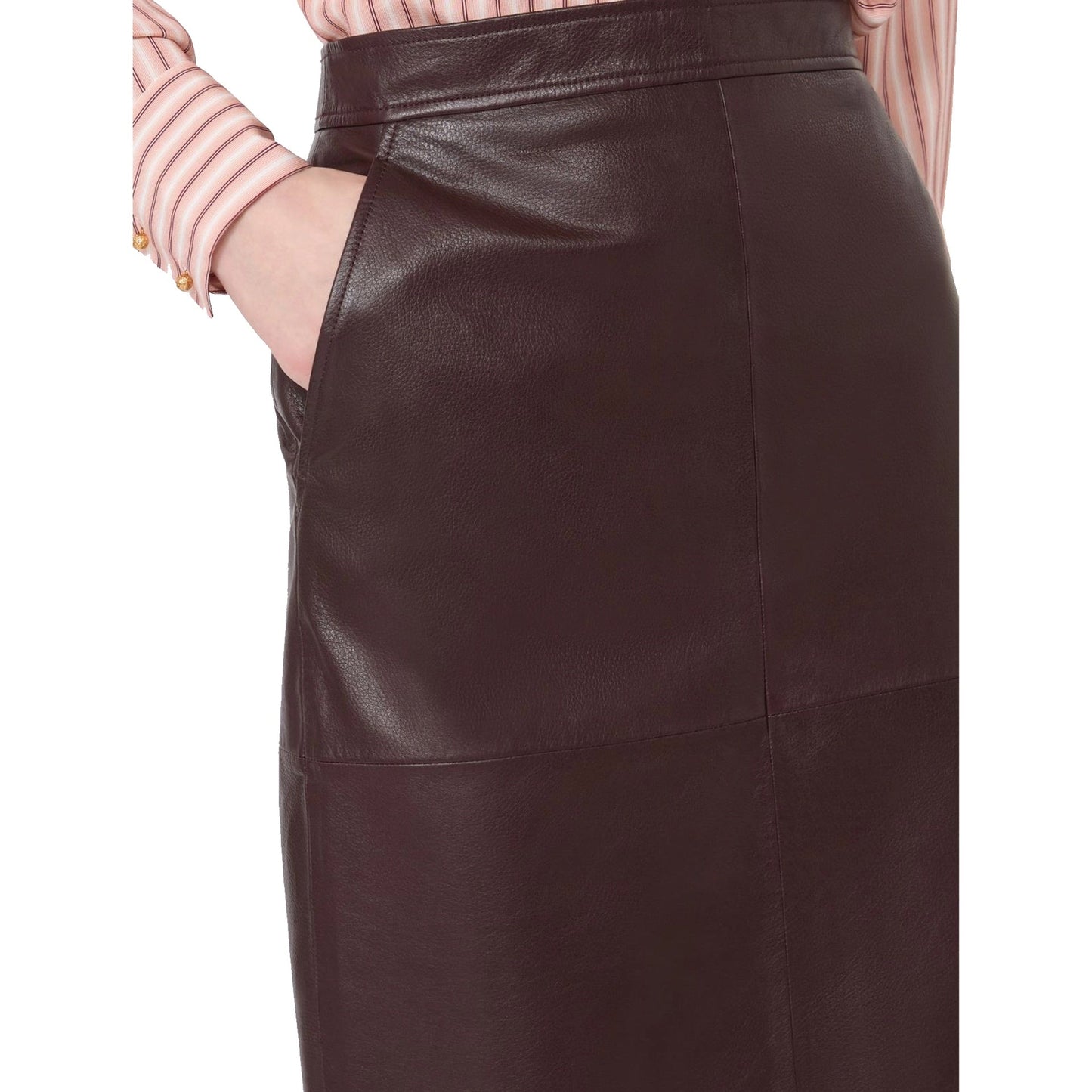 Max Mara Studio Timore Leather Pencil Skirt Women MAX MARA STUDIO