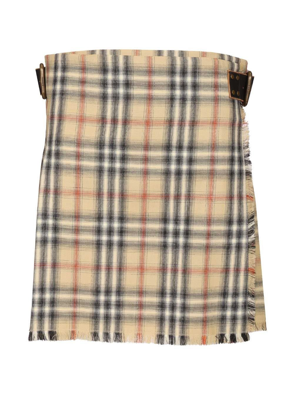 Burberry Women Mini Kilt In Check Wool BURBERRY