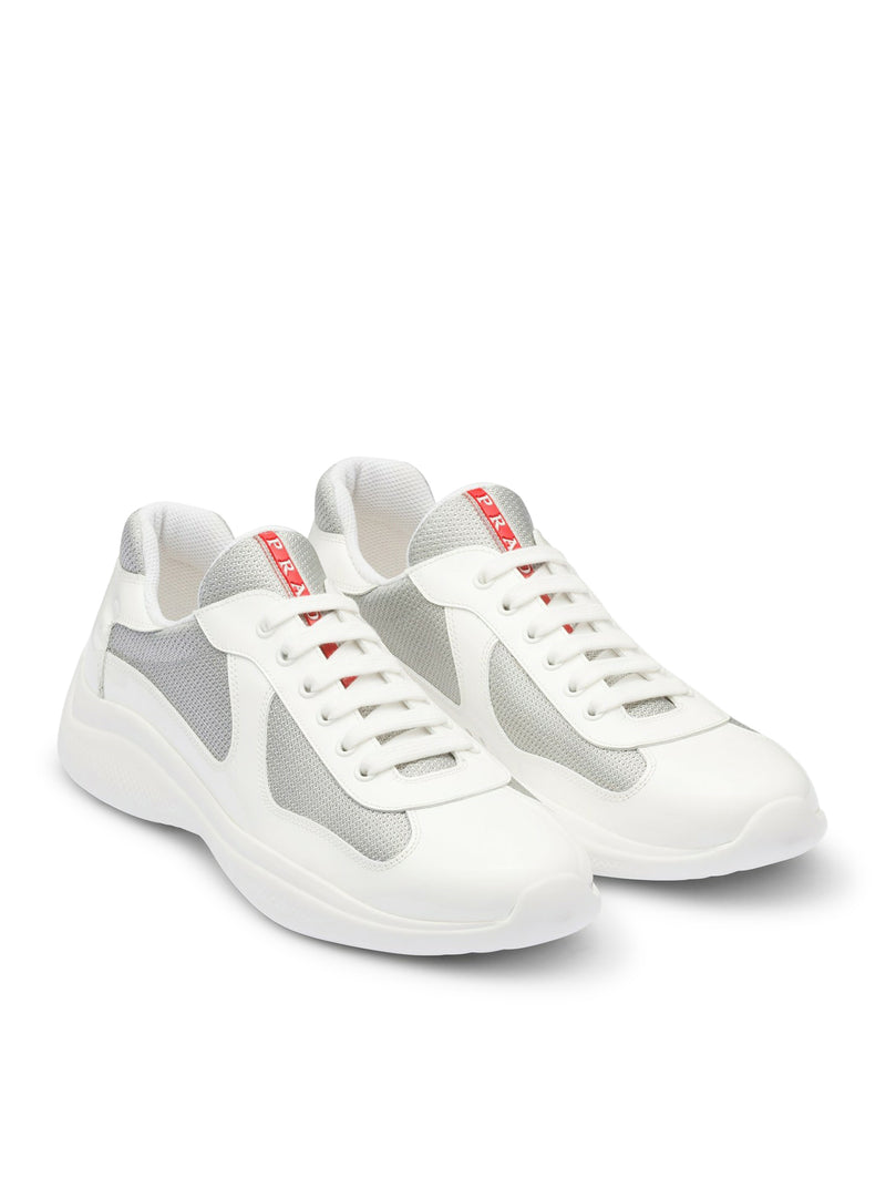 Prada Men Prada America`S Cup Patent Leather And Bike Fabric Sneakers PRADA