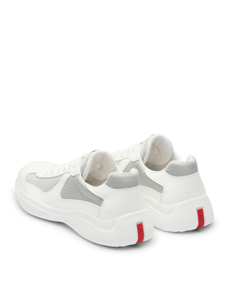 Prada Men Prada America`S Cup Patent Leather And Bike Fabric Sneakers PRADA
