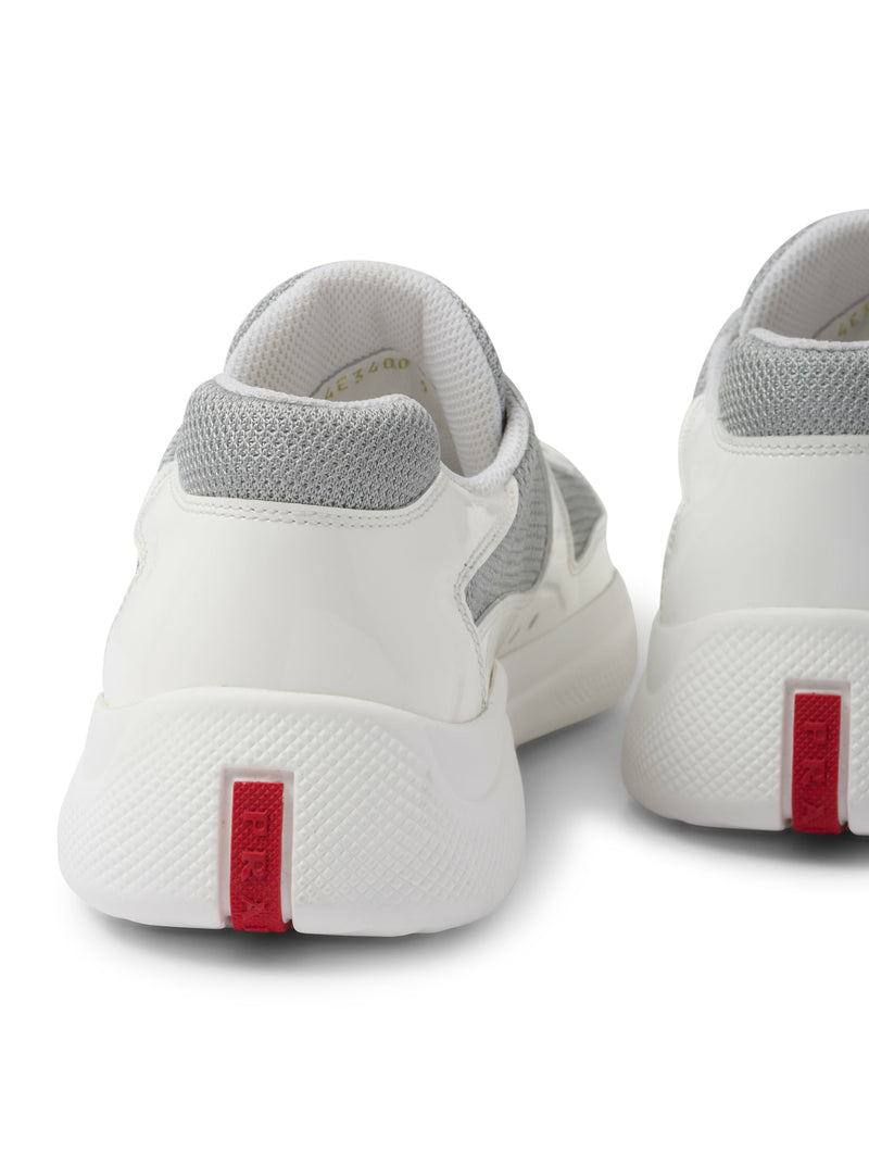 Prada Men Prada America`S Cup Patent Leather And Bike Fabric Sneakers PRADA