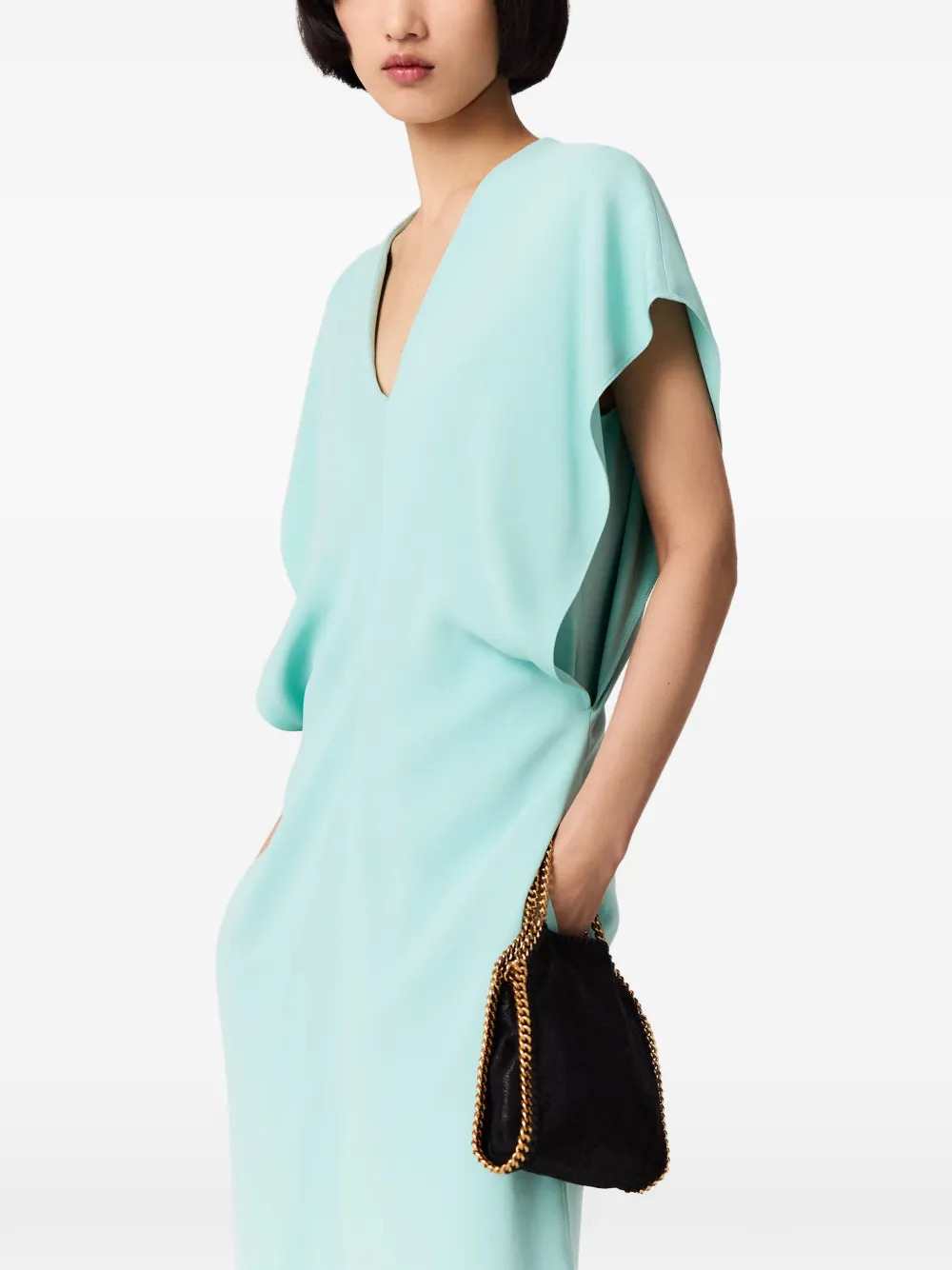 Stella Mccartney Women Midi Dress With V-Neck And Drape STELLA MCCARTNEY