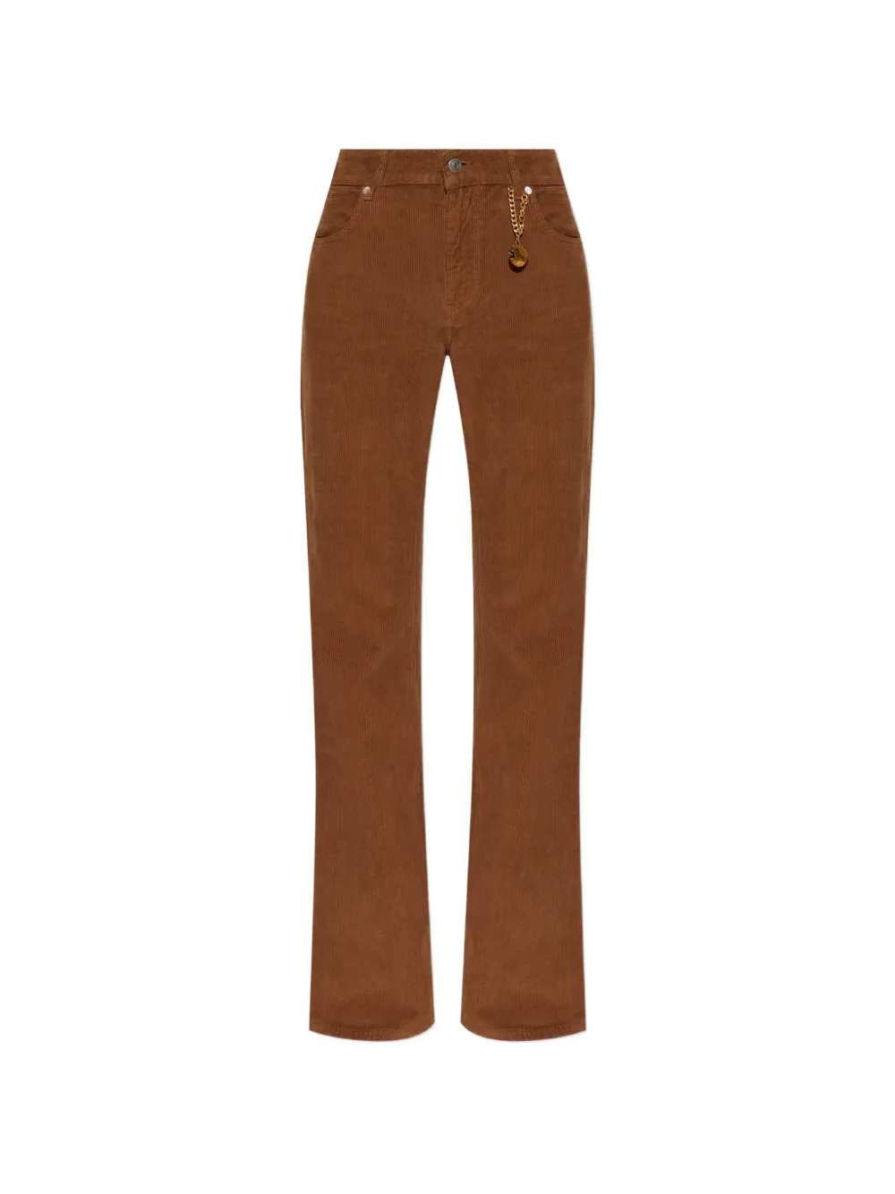 Stella Mccartney Women Corduroy Trousers With Logo Charm STELLA MCCARTNEY