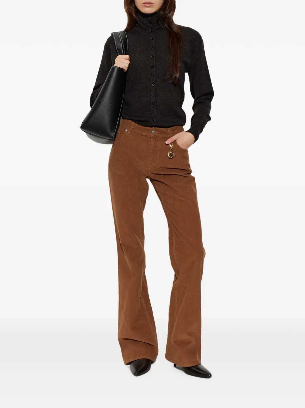 Stella Mccartney Women Corduroy Trousers With Logo Charm STELLA MCCARTNEY