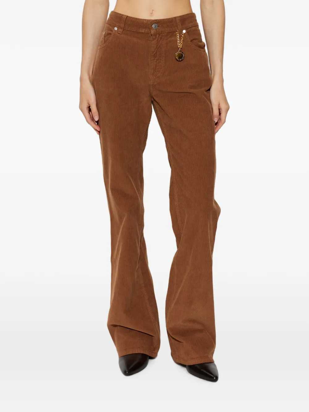 Stella Mccartney Women Corduroy Trousers With Logo Charm STELLA MCCARTNEY