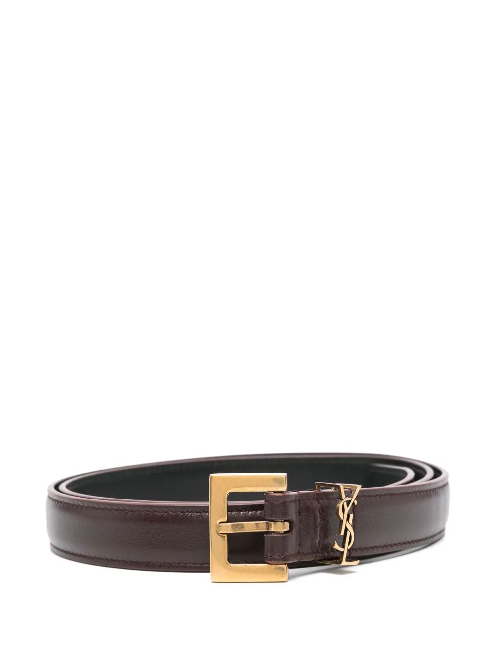 Saint Laurent Women Cassandre Thin Belt With Square Buckle In Box Leather SAINT LAURENT