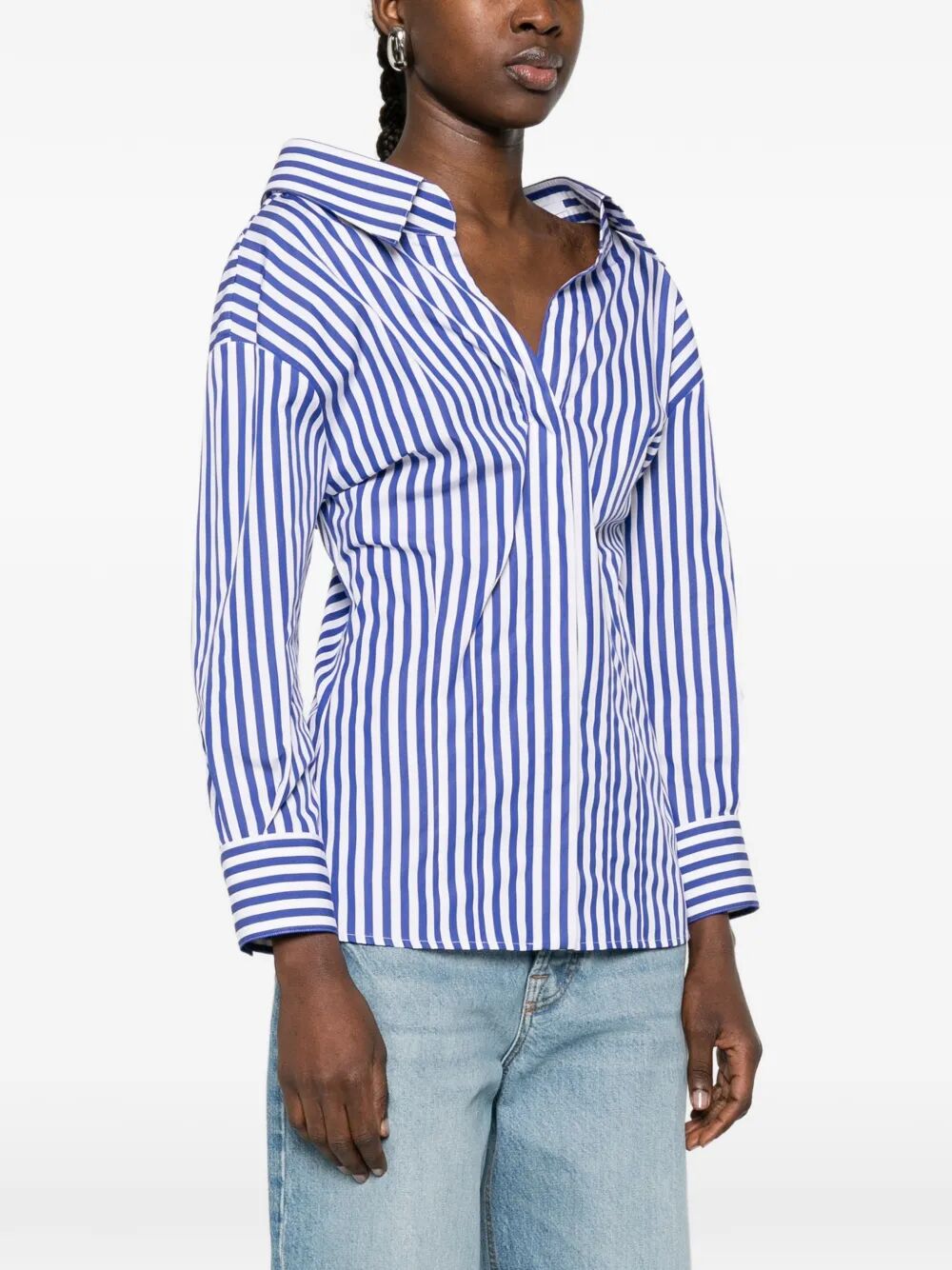 Givenchy Women Slashed Striped Poplin Shirt GIVENCHY