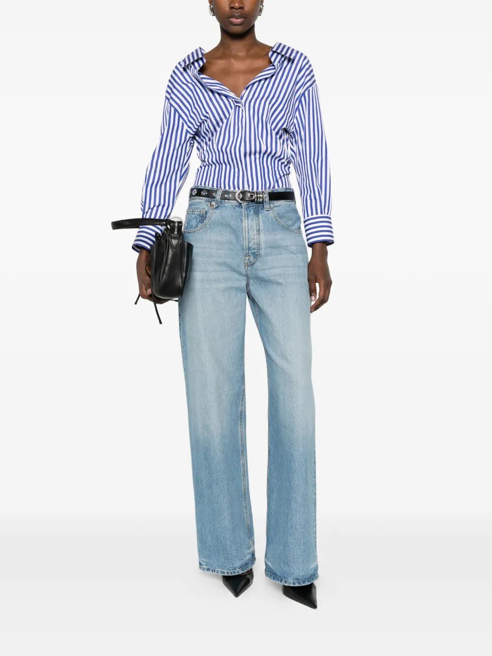 Givenchy Women Slashed Striped Poplin Shirt GIVENCHY