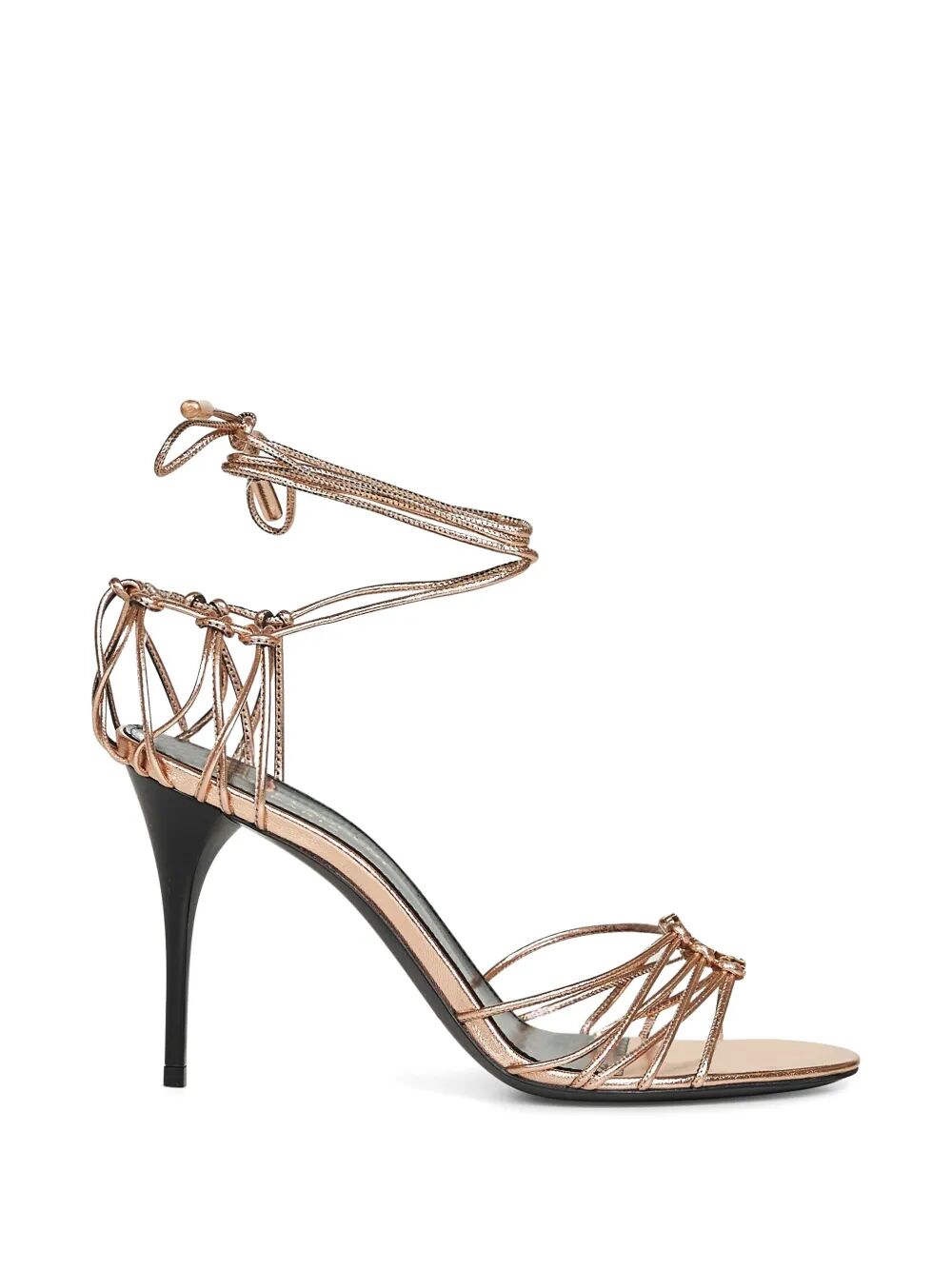 Saint Laurent Women Babylone 90 Metallic Leather Sandals SAINT LAURENT