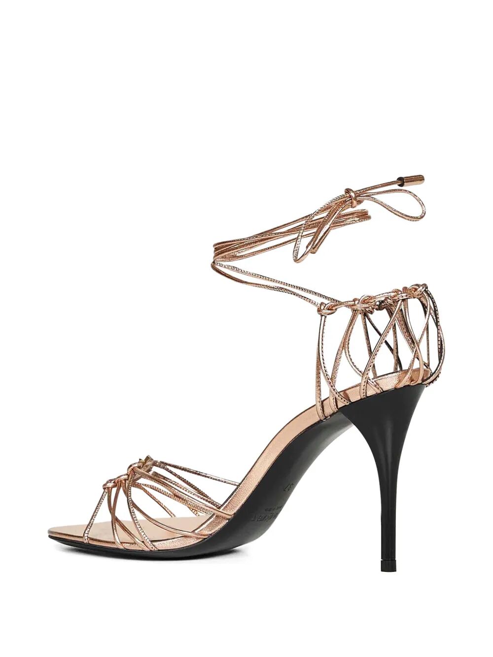 Saint Laurent Women Babylone 90 Metallic Leather Sandals SAINT LAURENT