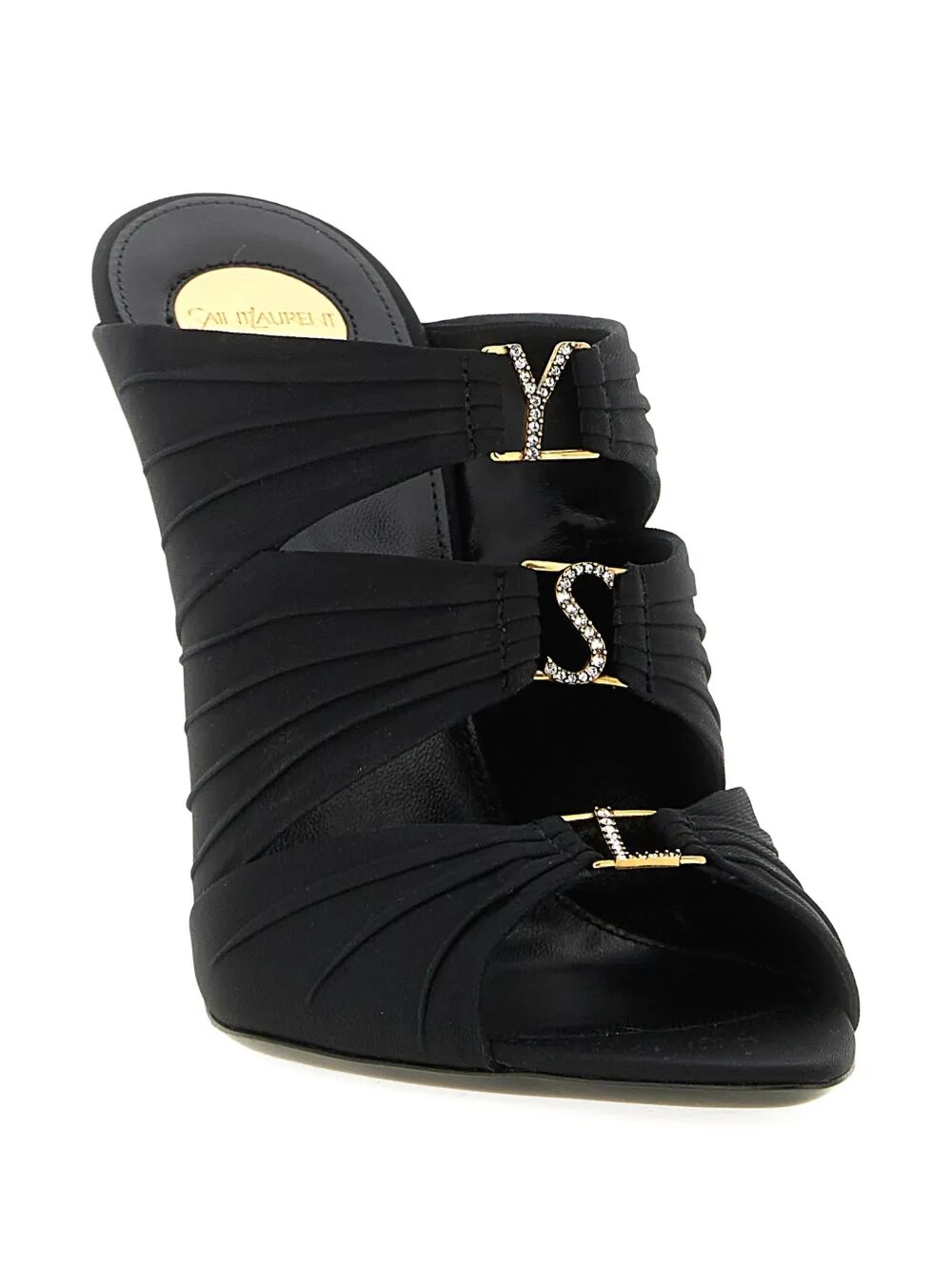 Saint Laurent Women Emilie 110 Satin Crepe Mules SAINT LAURENT