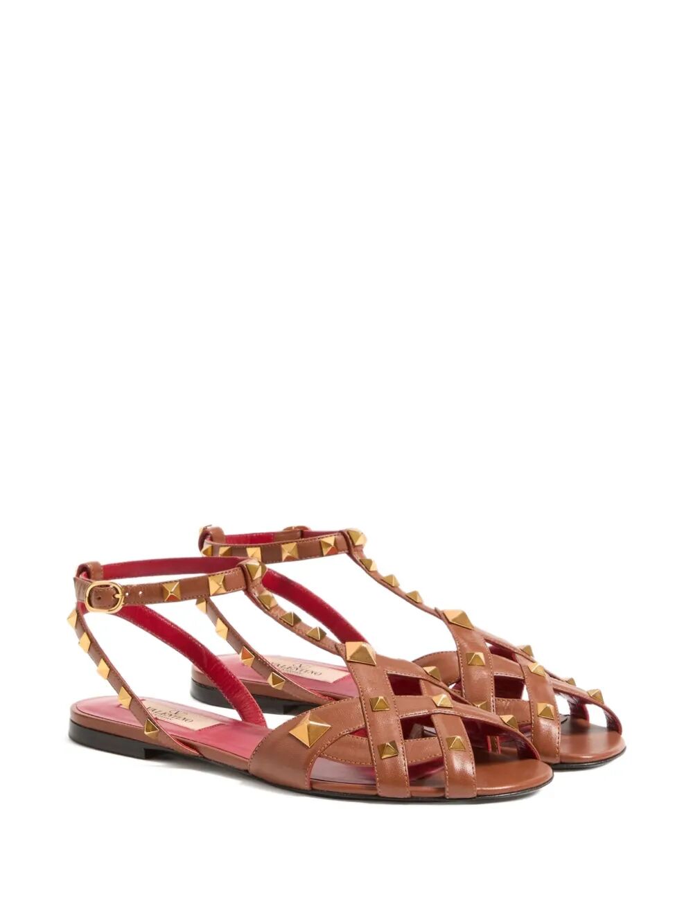 Valentino Garavani Women Studdy Kidskin Flat Sandals VALENTINO GARAVANI