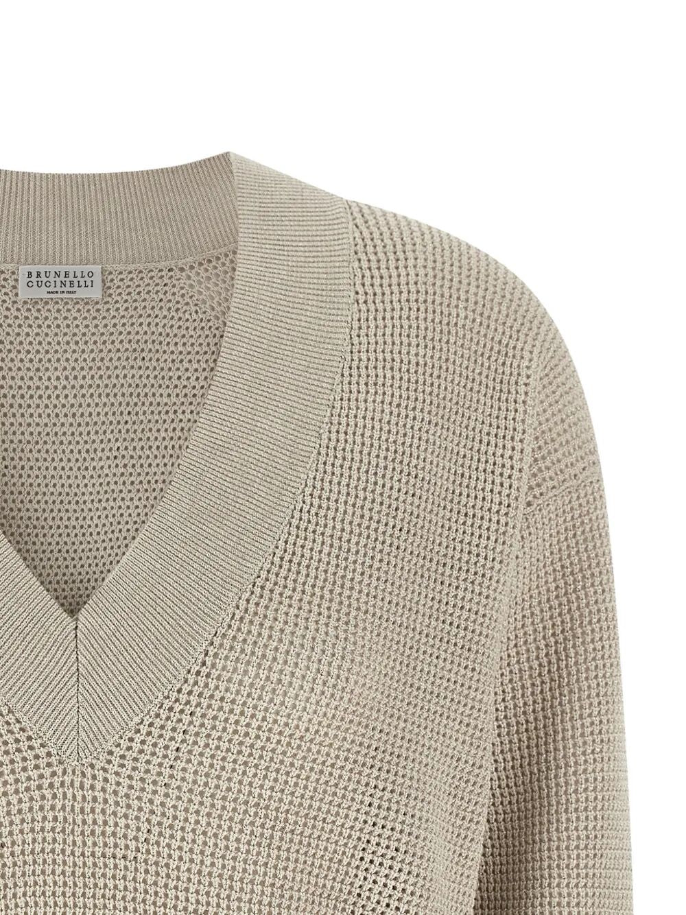 Brunello Cucinelli Women Openwork V-Neck Sweater BRUNELLO CUCINELLI