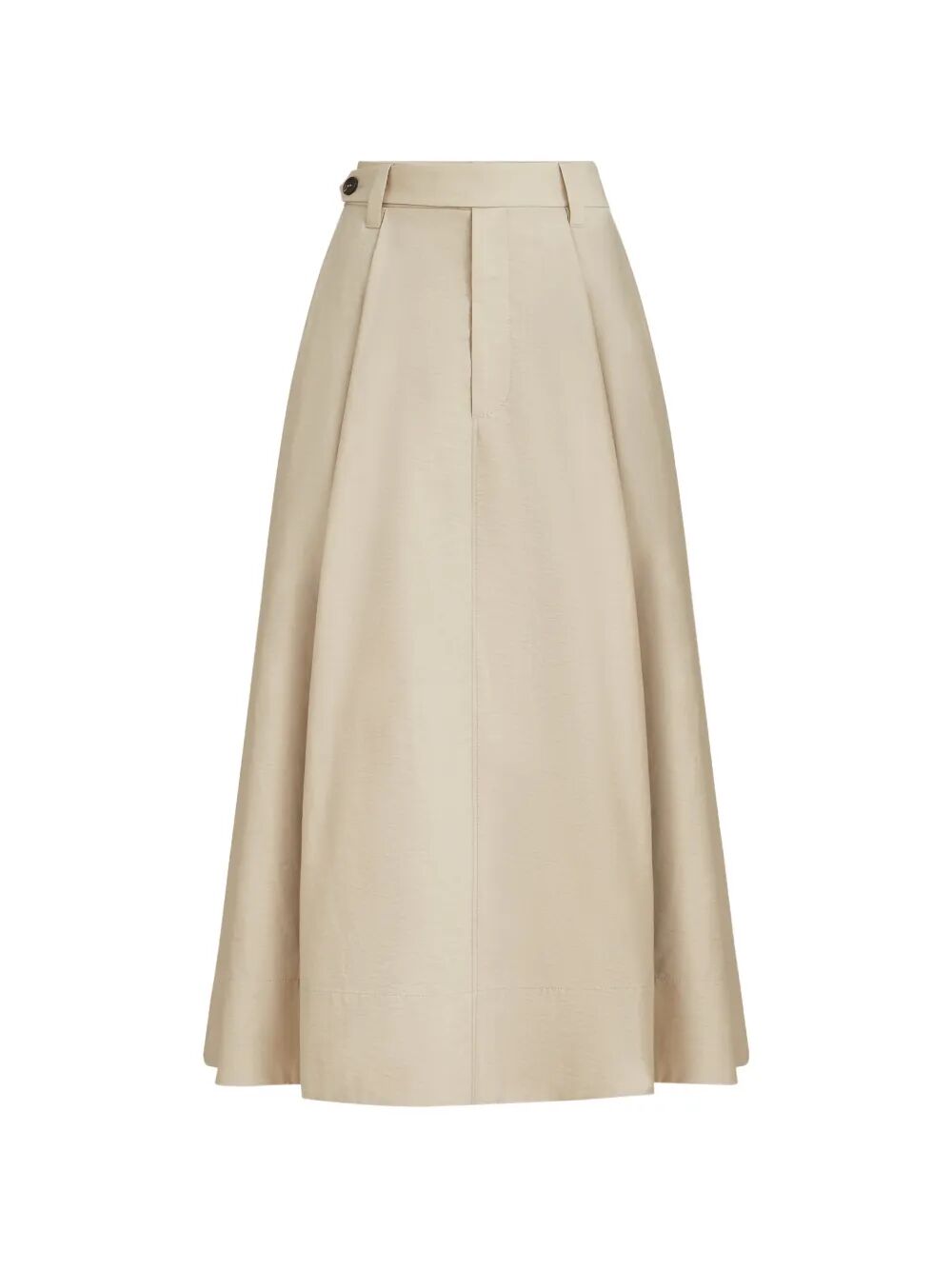 Brunello Cucinelli Women Techno Cotton Poplin Sartorial Skirt With Monili BRUNELLO CUCINELLI