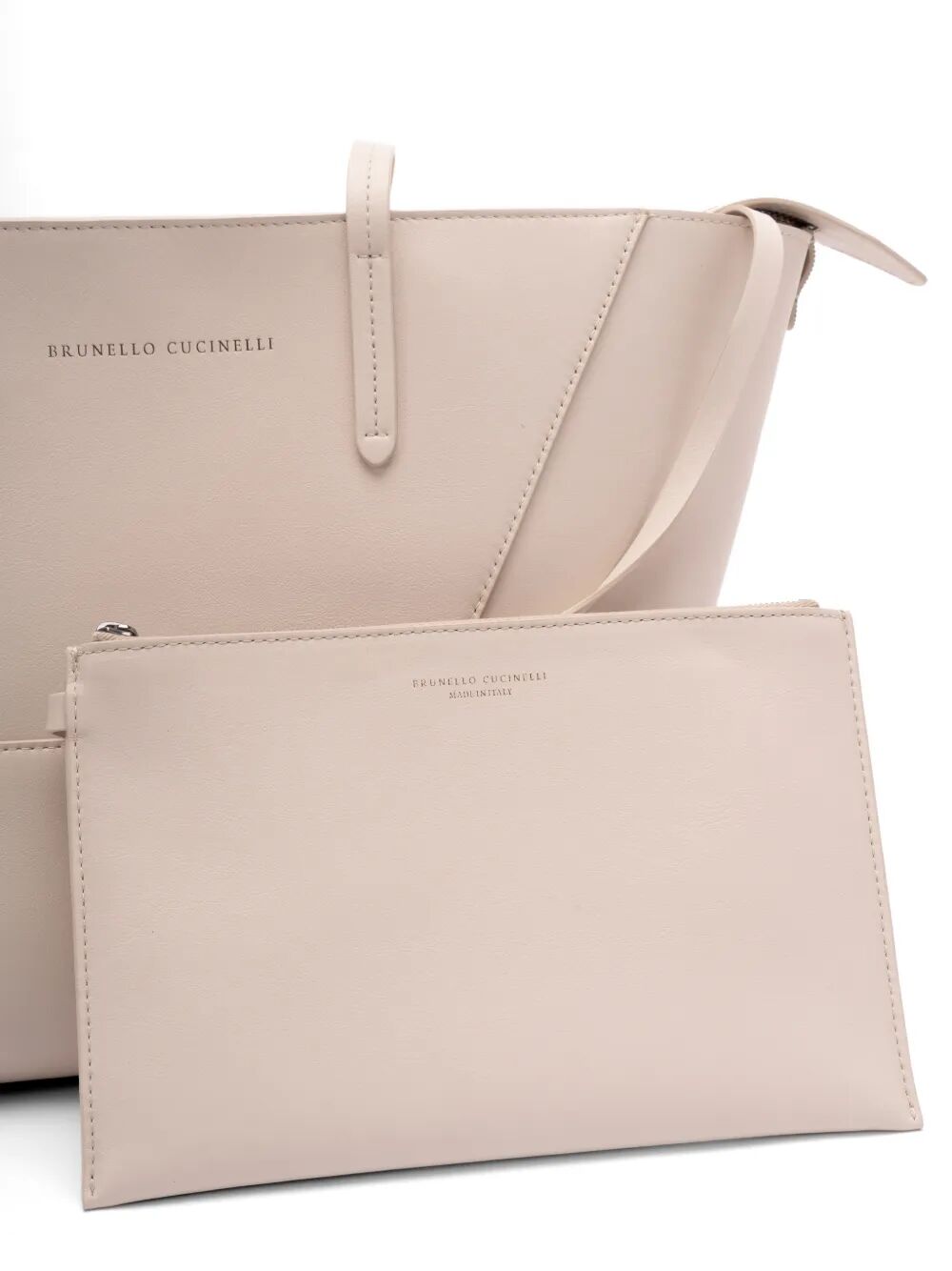 Brunello Cucinelli Women Leather Tote Bag With Pouch BRUNELLO CUCINELLI