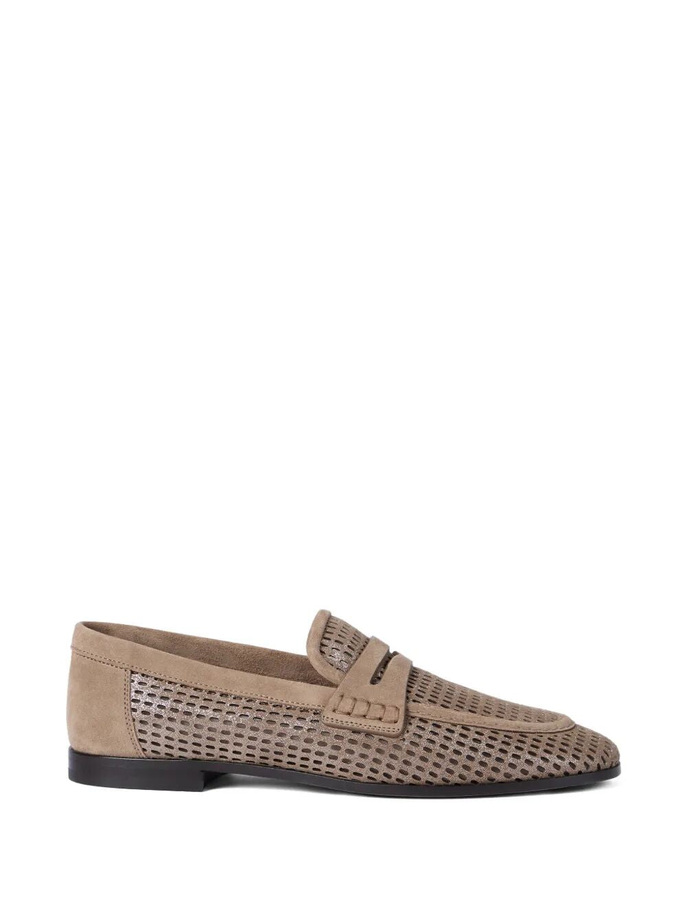 Brunello Cucinelli Women Sparkling Net Leather Loafers BRUNELLO CUCINELLI