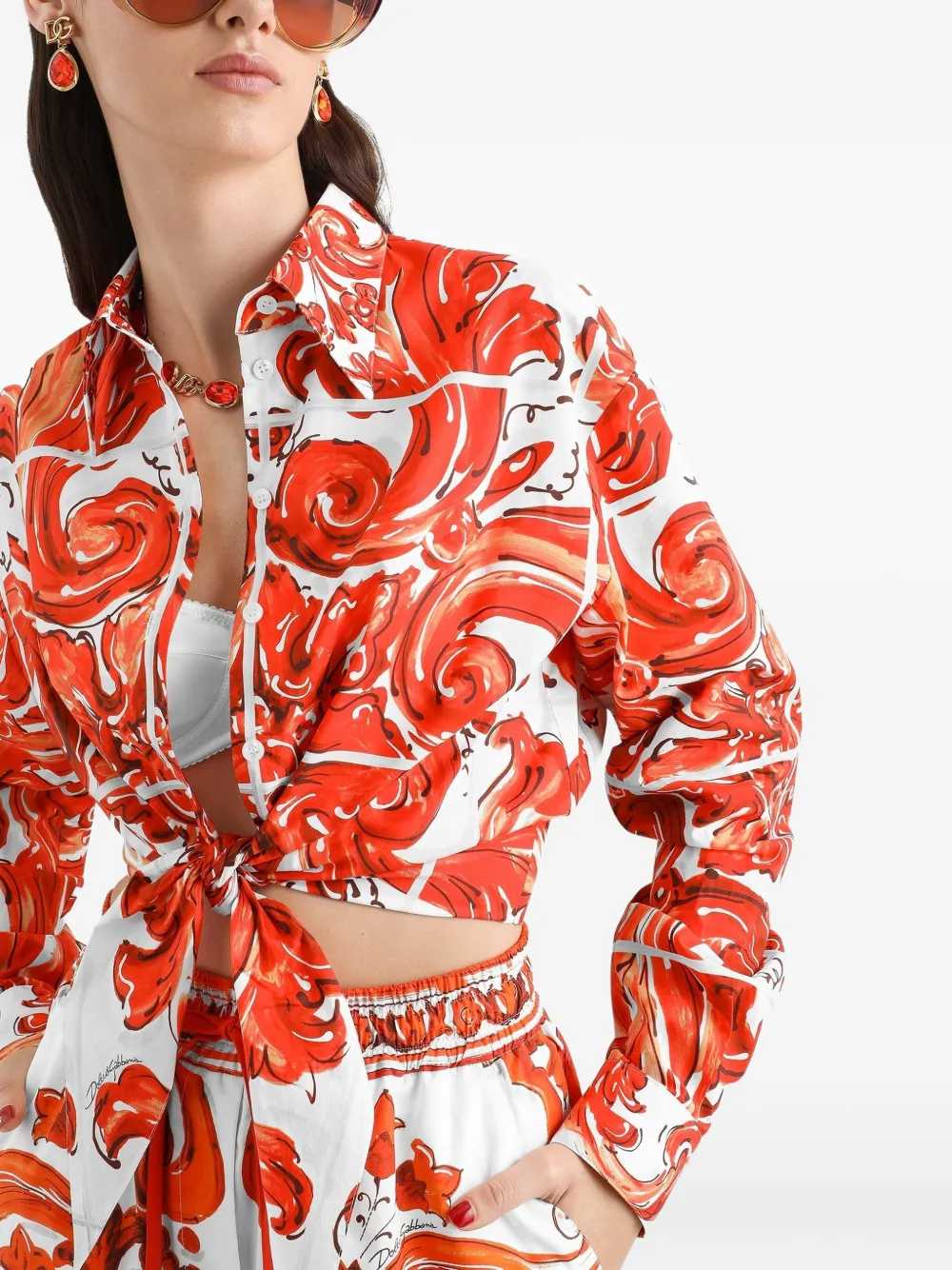 Dolce & Gabbana Women Majolica Print Shirt DOLCE & GABBANA