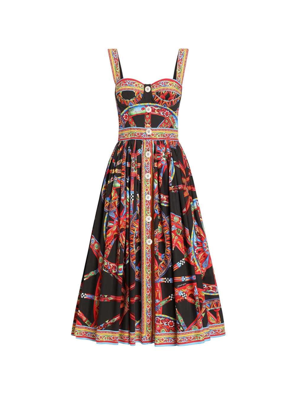 Dolce & Gabbana Women Carretto-Print Poplin Maxi Dress DOLCE & GABBANA