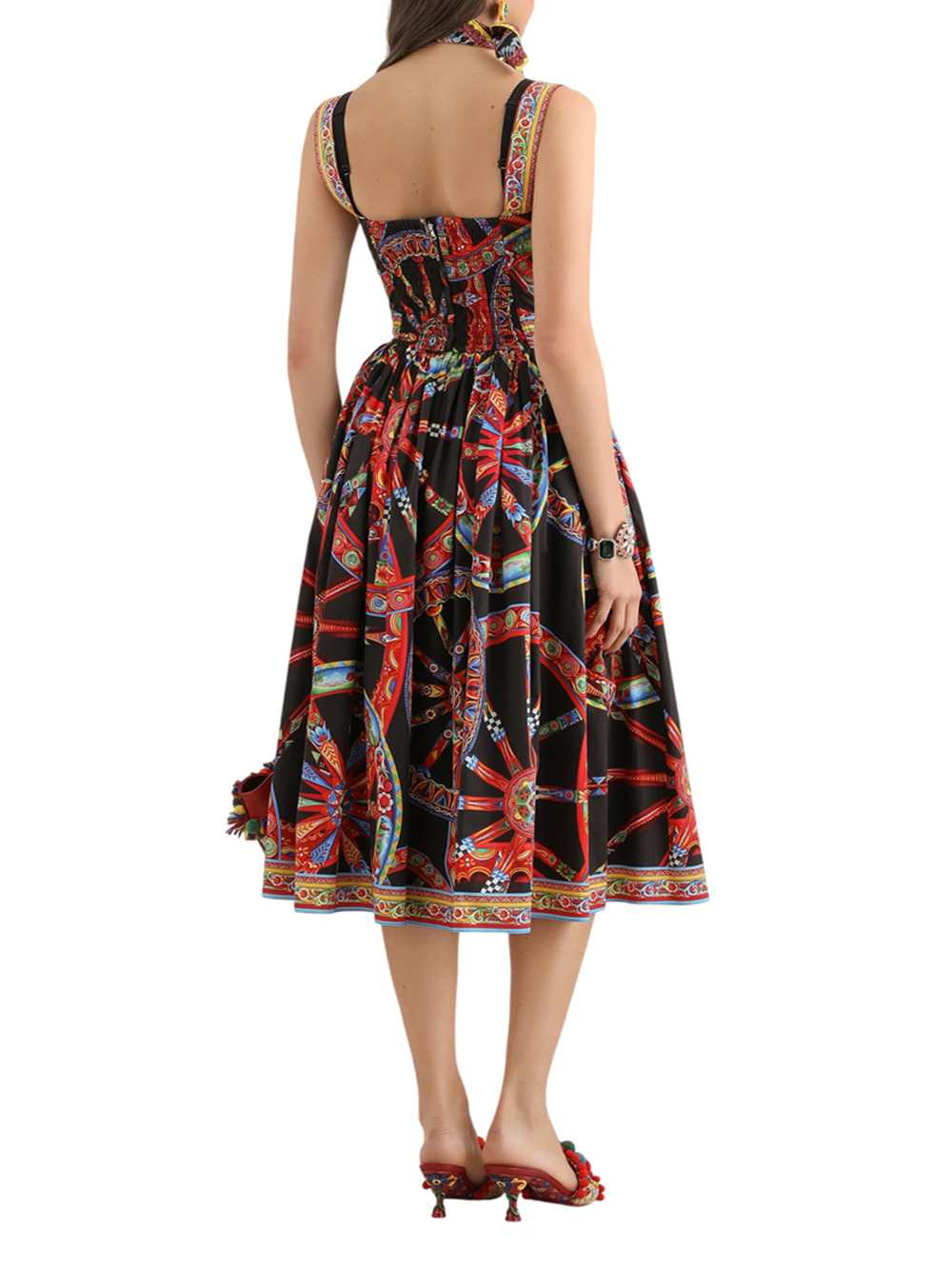 Dolce & Gabbana Women Carretto-Print Poplin Maxi Dress DOLCE & GABBANA