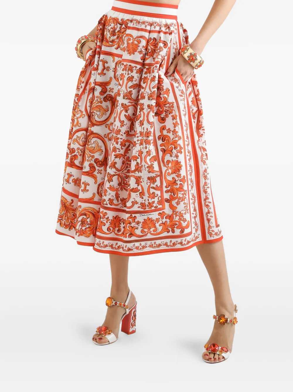 Dolce & Gabbana Women Majolica Print Skirt DOLCE & GABBANA