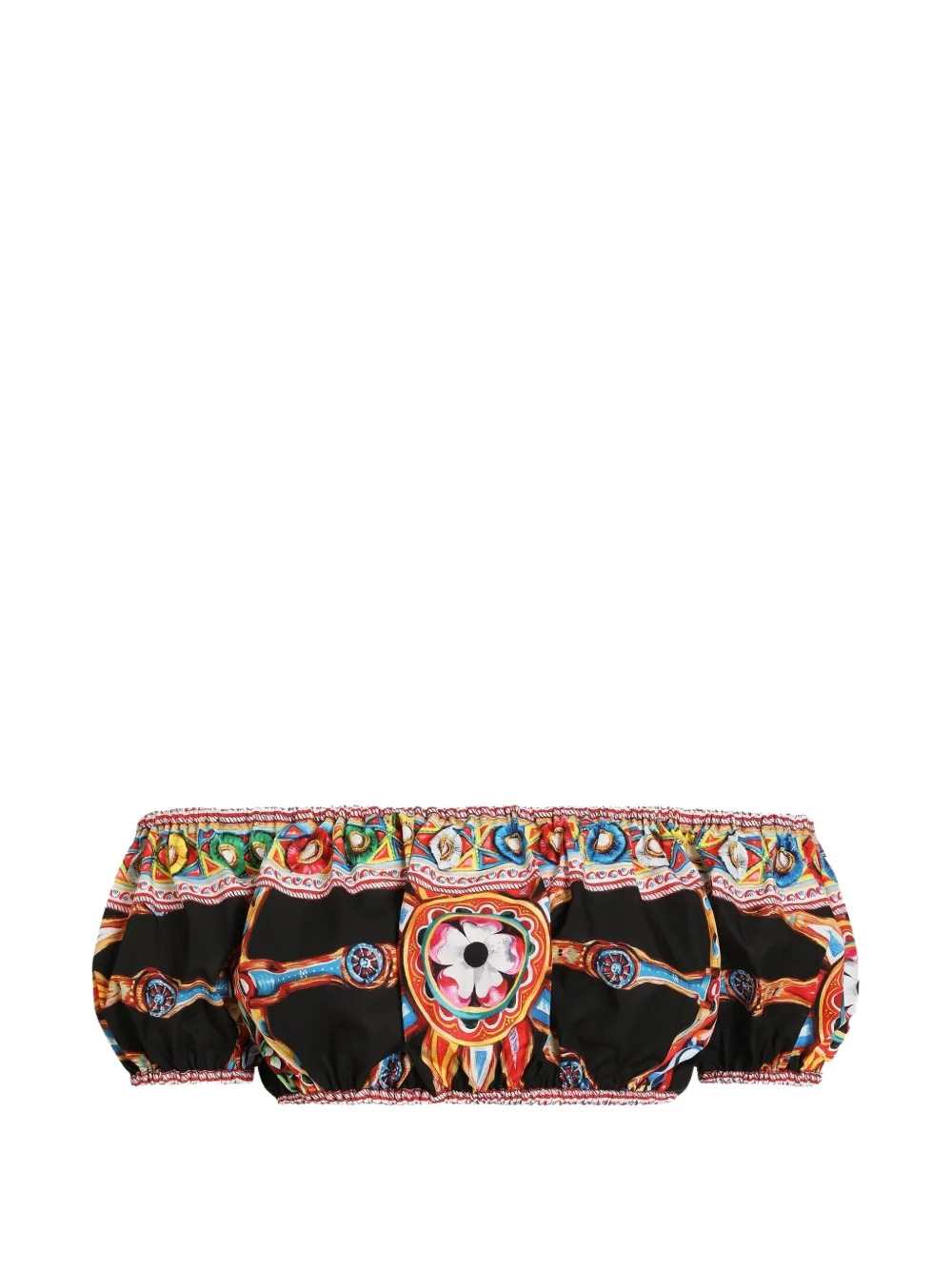 Dolce & Gabbana Women Poplin Top With Carretto Print
