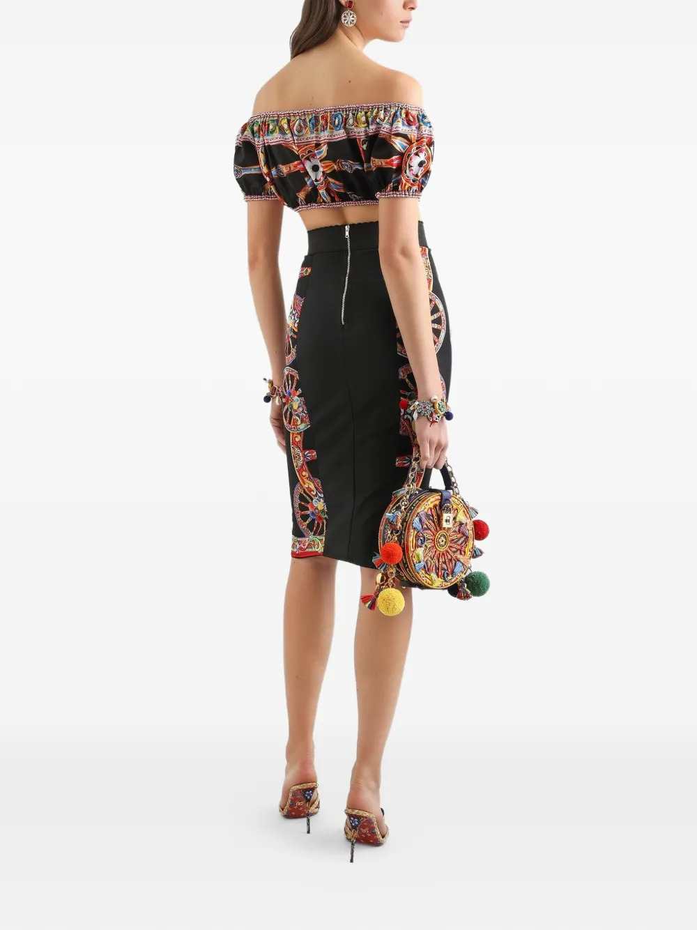Dolce & Gabbana Women Poplin Top With Carretto Print